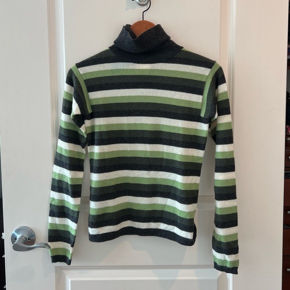 THEORY Striped Cashmere Sweater - Picture 1 of 11